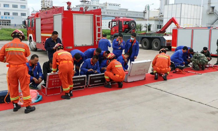呼伦贝尔经济开发区消防队进行培训