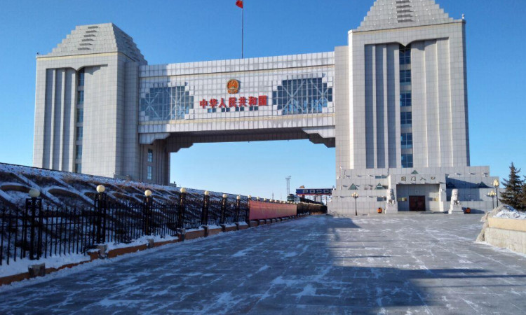 满洲里冬季国门